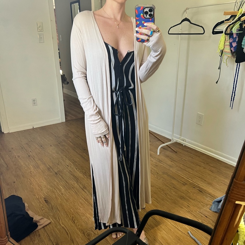 Long cream cardigan
